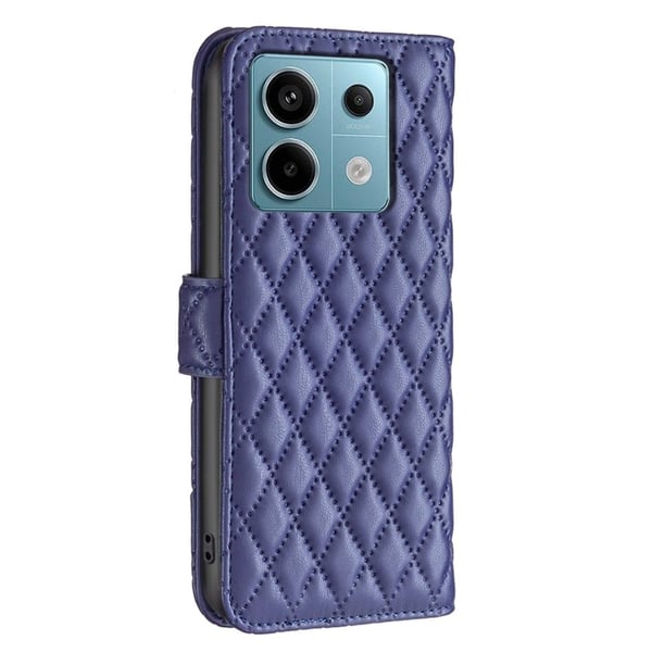 Rombemønster, matt flip-deksel for Xiaomi Redmi Note 13 Pro 4G - Blå
