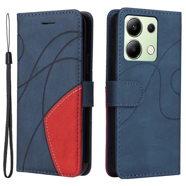 Tekstureret Xiaomi Redmi Note 13 læderetui med rem - Blå