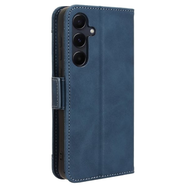 Lommebok-etui i moderne skinn-design Samsung Galaxy A55 - Blå