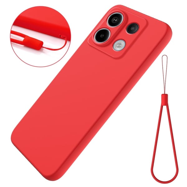 Matt flytende silikondeksel for Xiaomi Redmi Note 13 Pro 5G - Rød