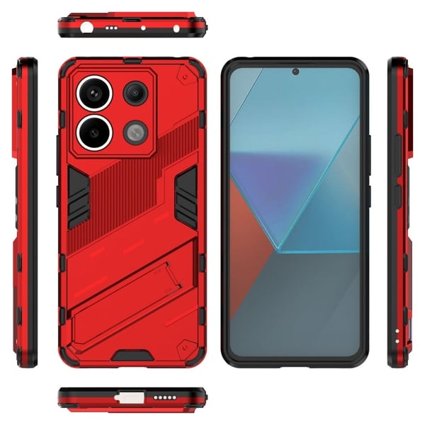 Støtsikkert hybriddeksel med et moderne preg for Xiaomi Redmi Note 13 Pro 5G  - Rød