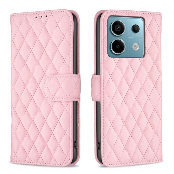 Rombemønster, matt flip-deksel for Xiaomi Redmi Note 13 Pro 5G - Rosa