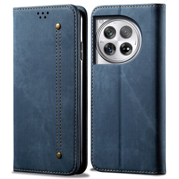 Jeans OnePlus 12R / OnePlus Ace 3 flip case - Sininen