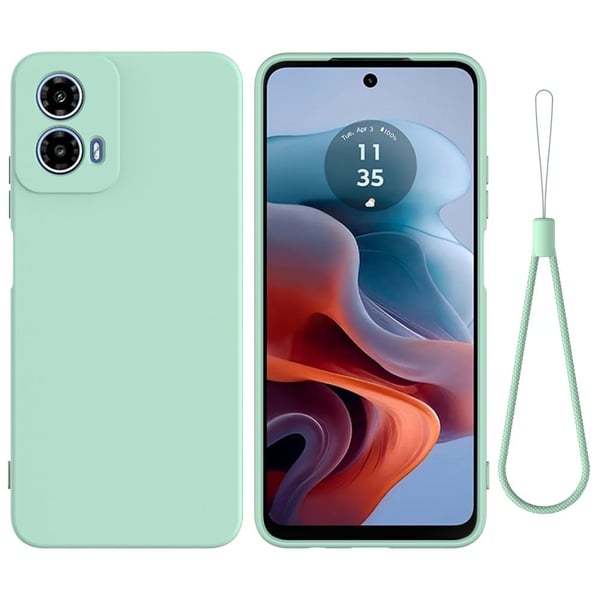 Matt flytende silikondeksel for Motorola Moto G34 - Grønn