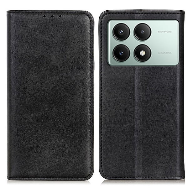 Skinn-etui i lommebok-stil for Xiaomi Redmi K70E / Xiaomi Poco X6 Pro - Svart