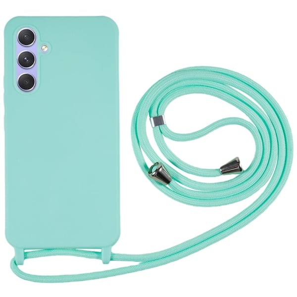 Ohut TPU-kotelo mattapintaisella viimeistelyllä ja säädettävällä hihnalla Samsung Galaxy A25 - Mintunvihreä Ohut TPU-kotelo mattapintaisella viimeistelyllä ja säädettävällä hihnalla Samsung Galaxy A25 - Mintunvihreä