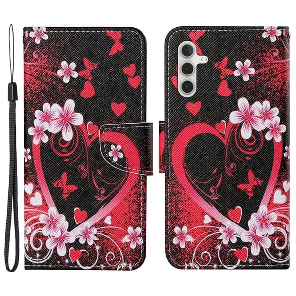 Wonderland Samsung Galaxy A25 flip-etui - Rødt Hjerte