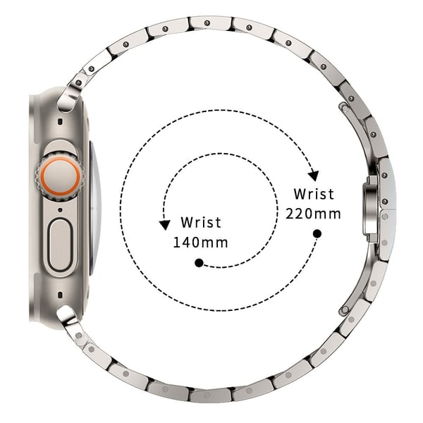 Apple Watch Series 49mm - 45mm - 44mm - 42mm Universal Watch Band rustfritt stål - Titan
