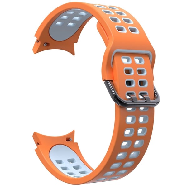 KALEBOL KLB-SSGJ-001 Samsung Galaxy Watch4 / Watch 5 / Watch6 Silikonklokkebånd Myk reim - Oransje + Grå