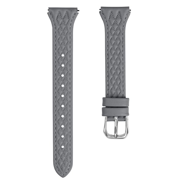 Ekte kuskinnbånd Garmin Forerunner 645 / 645 Music Rhombus Imprinted Watch Strap - Grå