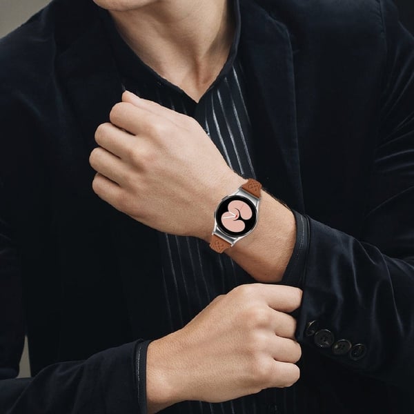 Samsung Galaxy Watch4 / Watch5 / Watch4 Classic / Watch4 Active / Watch5 Active / Watch5 Pro Rhombus Watchband - Brun