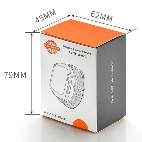 Apple Watch Series 49mm - 45mm - 44mm - 42mm Universal ripebestandig klokkearmbånd med etui Innebygd skjermbeskytter i herdet glass - Blå