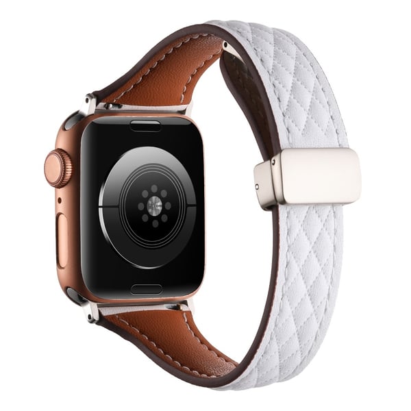 Ægte okselæderrem Apple Watch Series 49mm - 45mm - 44mm - 42mm Universalrem - Hvid Ægte okselæderrem Apple Watch Series 49mm - 45mm - 44mm - 42mm Universalrem - Hvid
