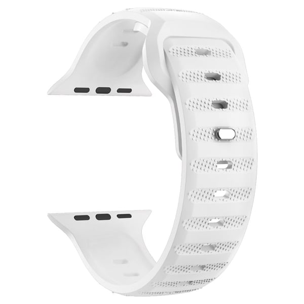 Apple Watch Series 49mm - 45mm - 44mm - 42mm Universal Fluororubber Watch Band - Hvit