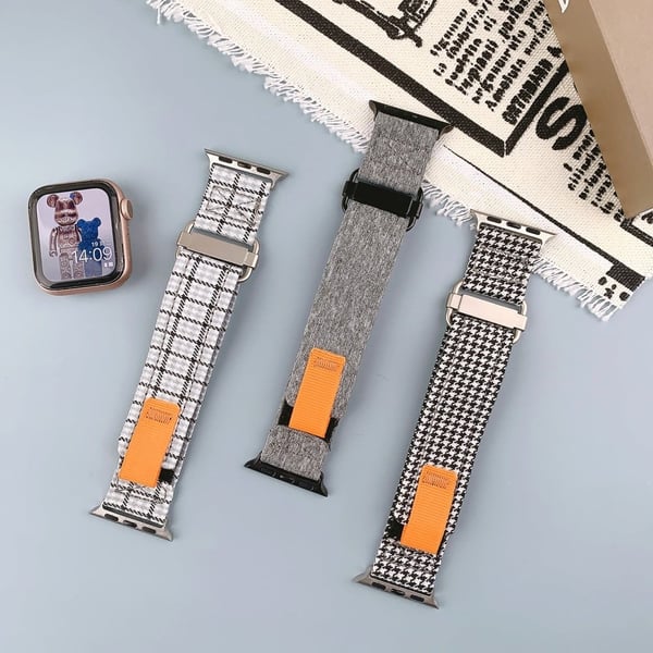 Apple Watch Series 49mm - 45mm - 44mm - 42mm Universal Nylon Watchband - Lysegrå