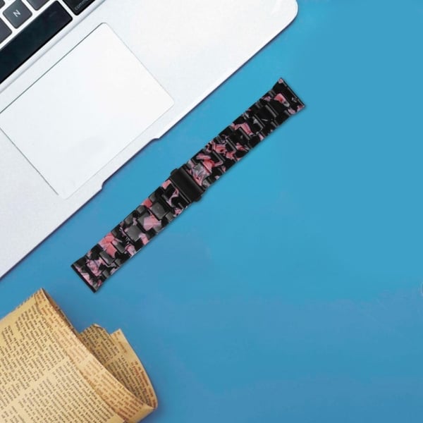 FITVII Resin Watch Band Vanntett erstatningsklokkerem - Svart Rosa