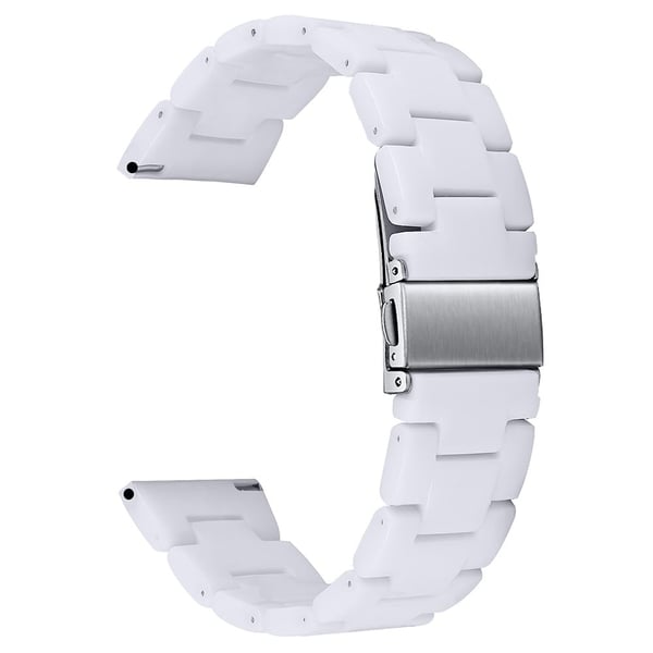 FITVII Resin Watch Band Vanntett erstatningsklokkerem - Hvit