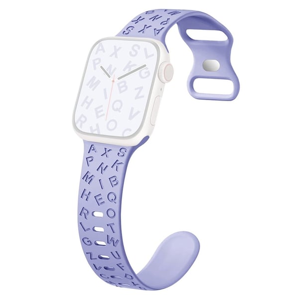 Apple Watch Series 41mm - 40mm - 38mm Universal silikonarmbånd med sommerfuglspenne - Lilla Lilla