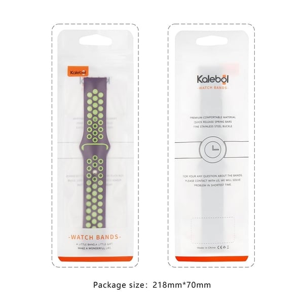 KALEBOL KLB-SSGJ-001 Samsung Galaxy Watch6 Classic 47 mm 43 mm silikonarmbånd 20 mm med to farger - Lilla + Lime