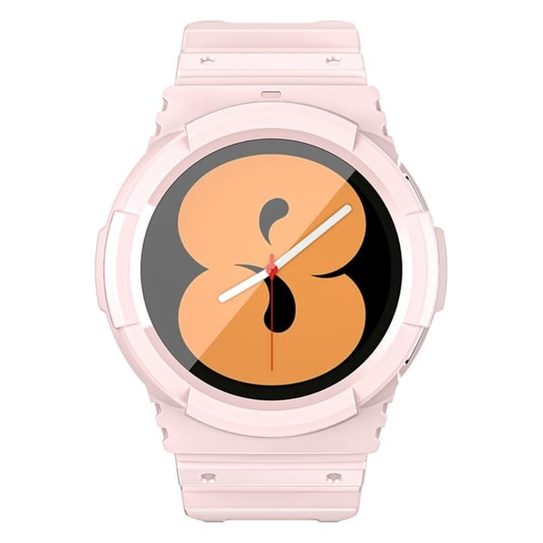 Samsung Galaxy Watch4 44mm / Watch 5 44mm erstatningsarmbånd ripebestandig klokkerem med deksel - Rosa