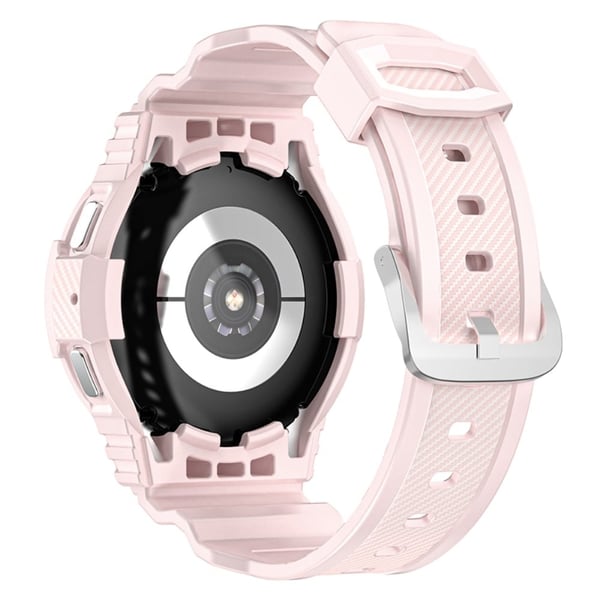 Samsung Galaxy Watch4 44mm / Watch 5 44mm erstatningsarmbånd ripebestandig klokkerem med deksel - Rosa
