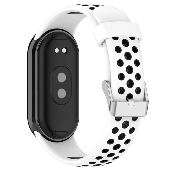 KALEBOL KLB-SSGJ-001 Xiaomi Smart Band 8 Silikonklokkebånd Vanntett reim - Hvit + Svart
