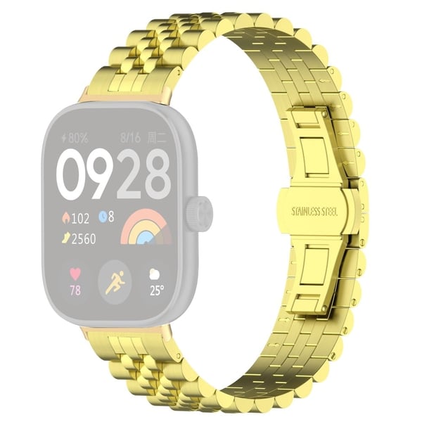 Xiaomi Redmi Watch 4 / Smart Band 8 Pro rustfritt stål klokkerem Stilig erstatningsarmbånd - Gull