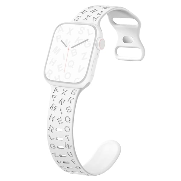 Apple Watch Series 49mm - 45mm - 44mm - 42mm Universal silikonklokkerem - Hvit