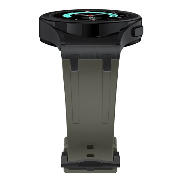 Samsung Galaxy Watch4 / Watch 5 / Watch6 Klokkerem AP Silikonbånd Vanntett - Svart Spenne + Grønn
