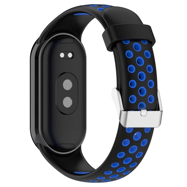 KALEBOL KLB-SSGJ-001 Xiaomi Smart Band 8 Silikonklokkebånd Vanntett reim - Svart + Blå