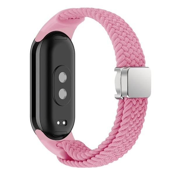 Magnetisk flettet nylonrem Xiaomi Smart Band 8 Erstatningsklokkebånd - Rosa