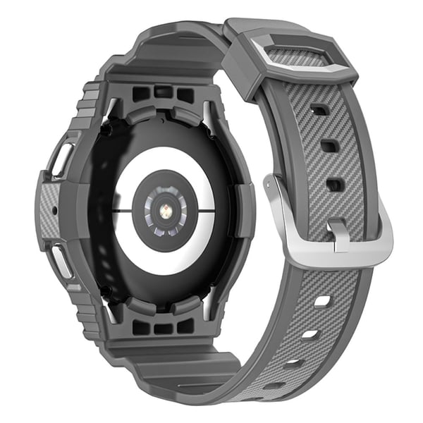 Samsung Galaxy Watch4 44mm / Watch 5 44mm udskiftningsrem ridsefast urrem med etui - Mørkegrå Samsung Galaxy Watch4 44mm / Watch 5 44mm udskiftningsrem ridsefast urrem med etui - Mørkegrå