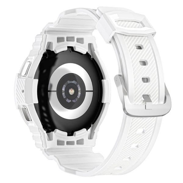 Samsung Galaxy Watch4 44mm / Watch 5 44mm erstatningsarmbånd ripebestandig klokkerem med deksel - Hvit