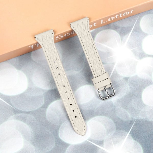 Garmin Vivomove HR / Vivomove Rhombus Design Top-layer Cow Leather Watch Armbånd Armbånd - Aprikos