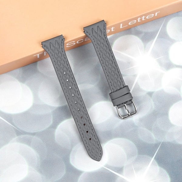 Garmin Vivomove HR / Vivomove Rhombus Design Top-layer Cow Leather Watch Armbånd Armbånd - Grå