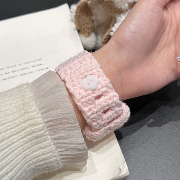 Apple Watch Series 41mm - 40mm - 38mm Universal Velvet Cotton Watch Band - Rosa