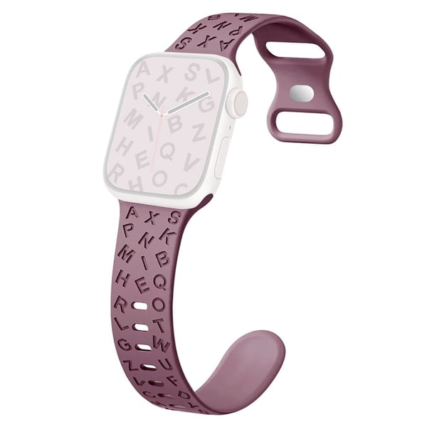 Apple Watch Series 41mm - 40mm - 38mm Universal silikonarmbånd med sommerfuglspenne - Røyklilla