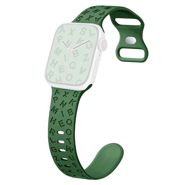 Apple Watch Series 41mm - 40mm - 38mm Universal silikonarmbånd med sommerfuglspenne - Grønn