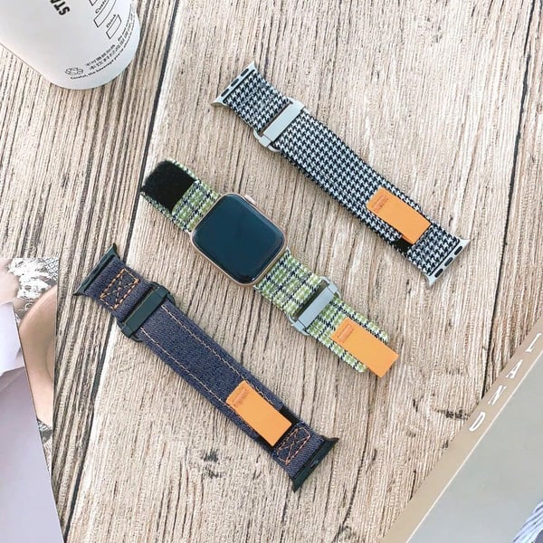 Apple Watch Series 49mm - 45mm - 44mm - 42mm Universal Nylon Watchband - Jean Blå