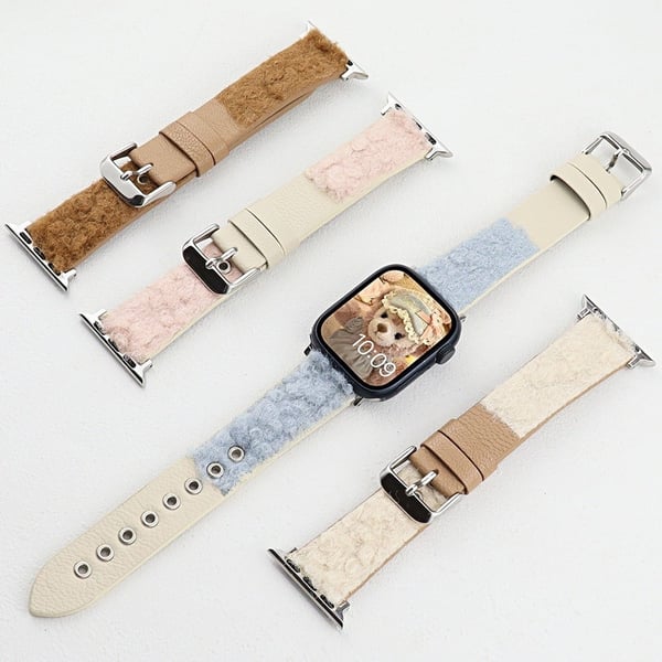 Apple Watch Series 49mm - 45mm - 44mm - 42mm Universal Universal klokkerem i ekte okselær - Blå