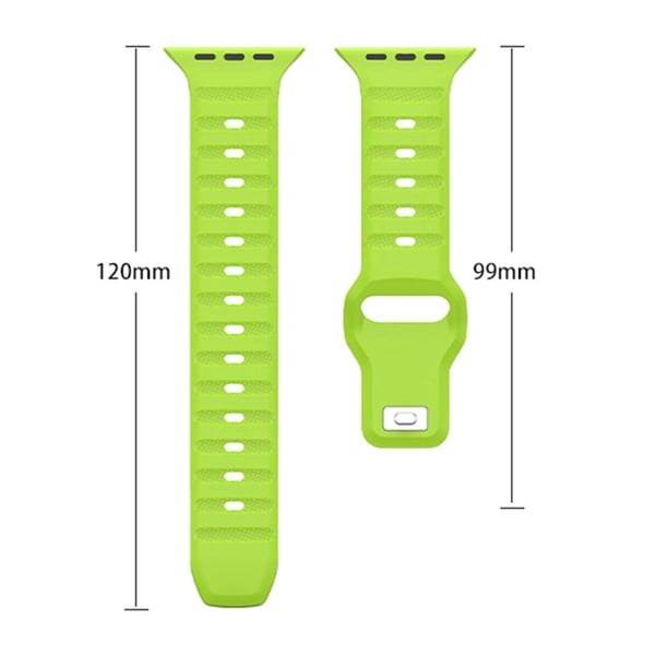 Apple Watch Series 49mm - 45mm - 44mm - 42mm Universal Fluororubber Watch Band - Fluorescerende Grønn
