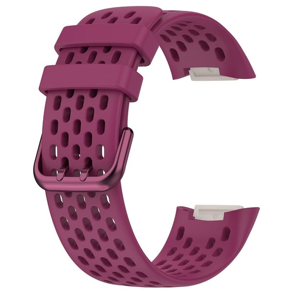 Fitbit Charge 6 / Charge 5 ersättningsarmband andningsbart armband för smartklocka i silikon - Vinröd