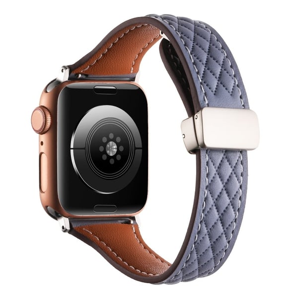 Apple Watch Series 49mm - 45mm - 44mm - 42mm Universalrem i ekte kuskinn - Blågrå