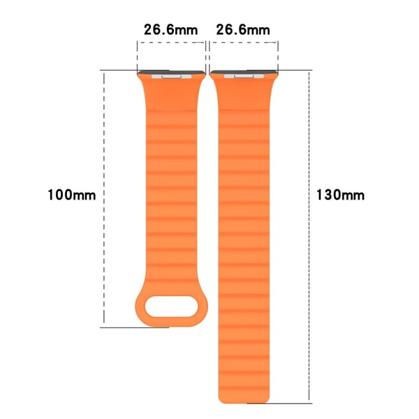 Xiaomi Redmi Watch 4 / Smart Band 8 Pro Watch Band Dual Color Silicone Magnetic Wrist Strap - Svart + Oransje