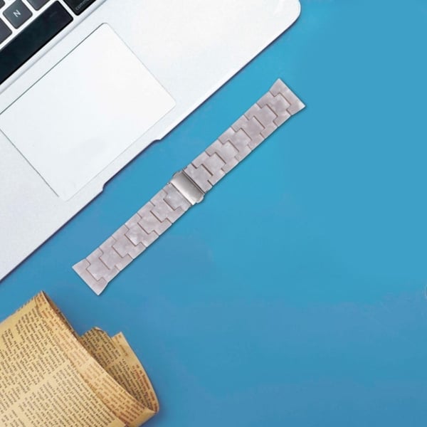 Resin Band Popglory Smart Watch Replacement Strap - Perle Hvit