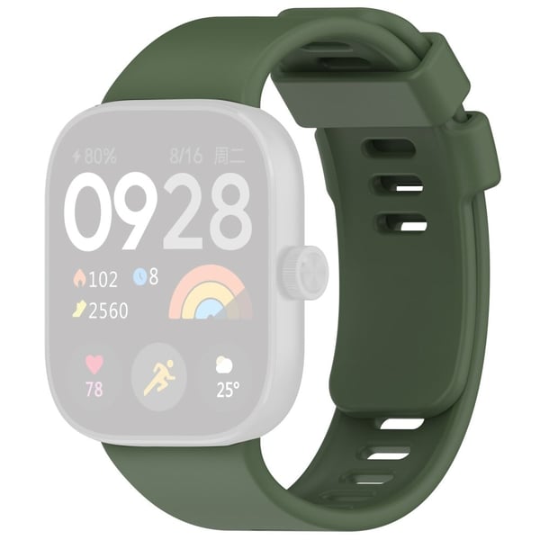 Xiaomi Redmi Watch 4 silikoninen rannekellonauha säädettävä rannehihna - Armeijan Vihreä