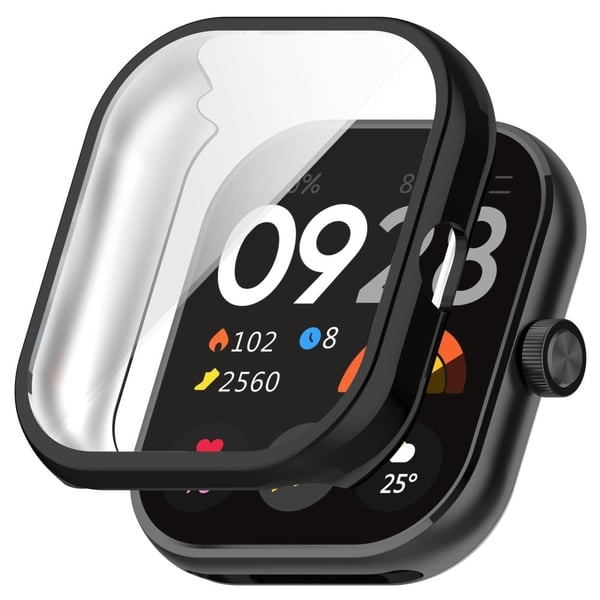Xiaomi Redmi Watch 4 ripebestandig beskyttelsesveske for klokke Galvanisering Anti-drop ramme - Svart