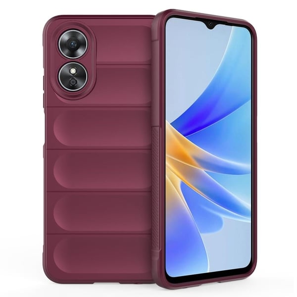 Deksel med mykt grep for Oppo A17 - Vinrød