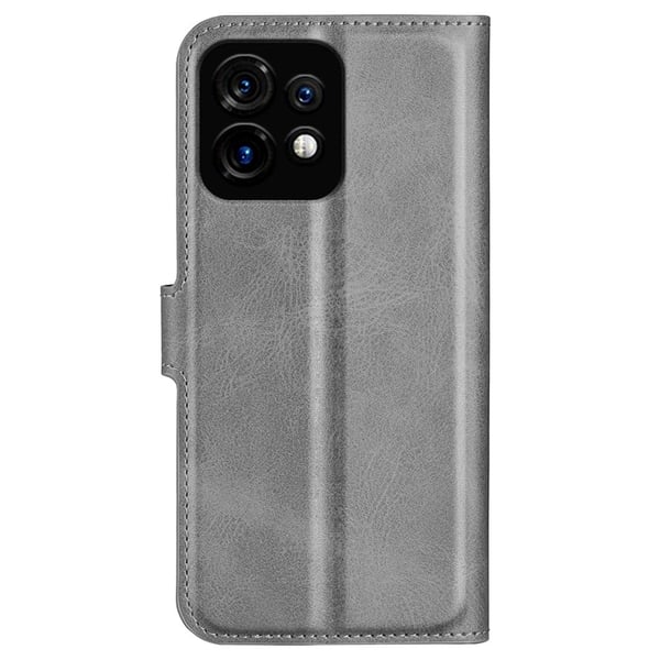Skinn-etui i lommebok-stil for Motorola Moto X40 / Motorola Edge 40 - Grå