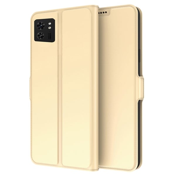 Glatt og tynt premium PU-skinnetui for Motorola Edge 40 - Gull